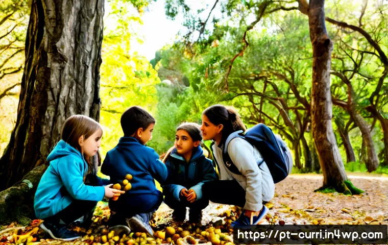 Home 17 숲교육과 정서적 지능 - Photorealistic outdoor forest education scene in Portugal, a warm and patient elementary teacher gui...